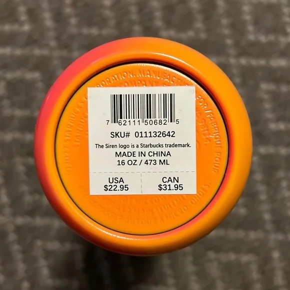 Starbucks New in Box Mango Gradient 16 oz. Vacuum Insulated Tumbler Travel Mug - Picture 2 of 11